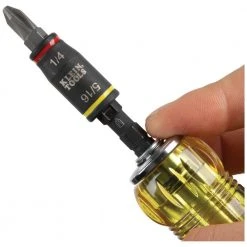 Klein 32304 14-in-1 HVAC Adjustable-Length Impact Screwdriver W/ Flip Socket Tools & Equipment