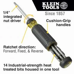 Klein 32305 15-in-1 Lightweight Multi-Bit Ratcheting Screwdriver Tools & Equipment