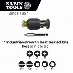 Tools & Equipment Klein 32308 8-in-1 Lightweight Multi-Bit Adjustable Length Stubby Screwdriver