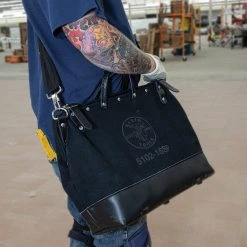 Tools & Equipment Klein 510216SPBLK 16 Inch Deluxe Black Canvas Tool Bag