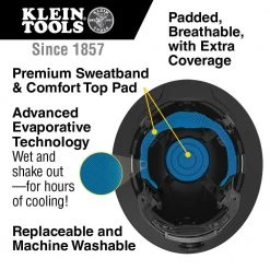 Klein 60346 Hard Hat Premium KARBN Non-Vented Full Brim Class E W/ Headlamp Tools & Equipment