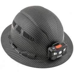 Tools & Equipment Klein 60347 Hard Hat Premium KARBN Vented Full Brim Class C W/ Headlamp