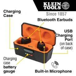 Klein AESEB1 High Quality Stereo Bluetooth Jobsite Earbuds W/ Bluetooth 5.0