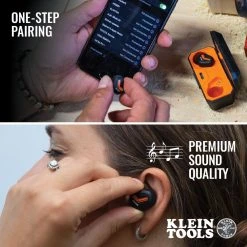 Klein AESEB1 High Quality Stereo Bluetooth Jobsite Earbuds W/ Bluetooth 5.0