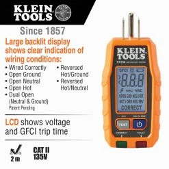 Klein RT250KIT Premium Non Contact Voltage GFCI Receptacle Electrical Test Kit