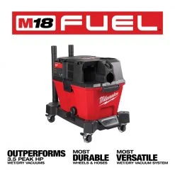 Milwaukee 0910-20U M18 FUEL 6 Gallon Wet/Dry Vacuum with AIR-TIP Brush/Nozzle Kit - Powerful & Portable Cleaning Tool 15 Tools & Equipment Milwaukee 0910-20U M18 FUEL 6 Gallon Wet/Dry Vacuum W/ AIR-TIP Brush/Nozzle Kit