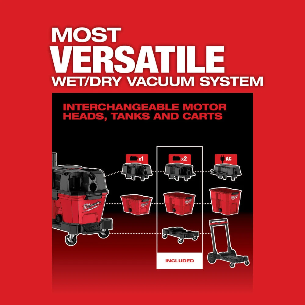 Milwaukee 0920-22HD M18 FUEL 9 Gallon Dual-Battery Wet/Dry Vacuum Kit with 2 Batteries & Charger 8 Milwaukee 0920-22HD M18 FUEL 9 Gallon Dual-Battery Wet/Dry Vacuum Kit Tools & Equipment