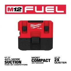 Milwaukee 0960-21 M12 FUEL 1.6 Gallon Cordless Compact Quiet Wet/Dry Vacuum Kit Tools & Equipment