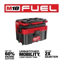 Milwaukee 0970-20 M18 FUEL PACKOUT 2.5 Gallon Cordless Wet/Dry Vacuum -Bare Tool