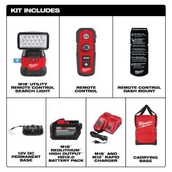 Milwaukee 2123-21HD M18 Utility Remote Control Search Light Kit W/ Portable Base Tools & Equipment
