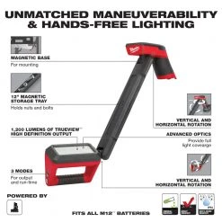 Milwaukee 2126-20 M12 1200 Lumens Cordless Underbody Light - Bare Tool Tools & Equipment