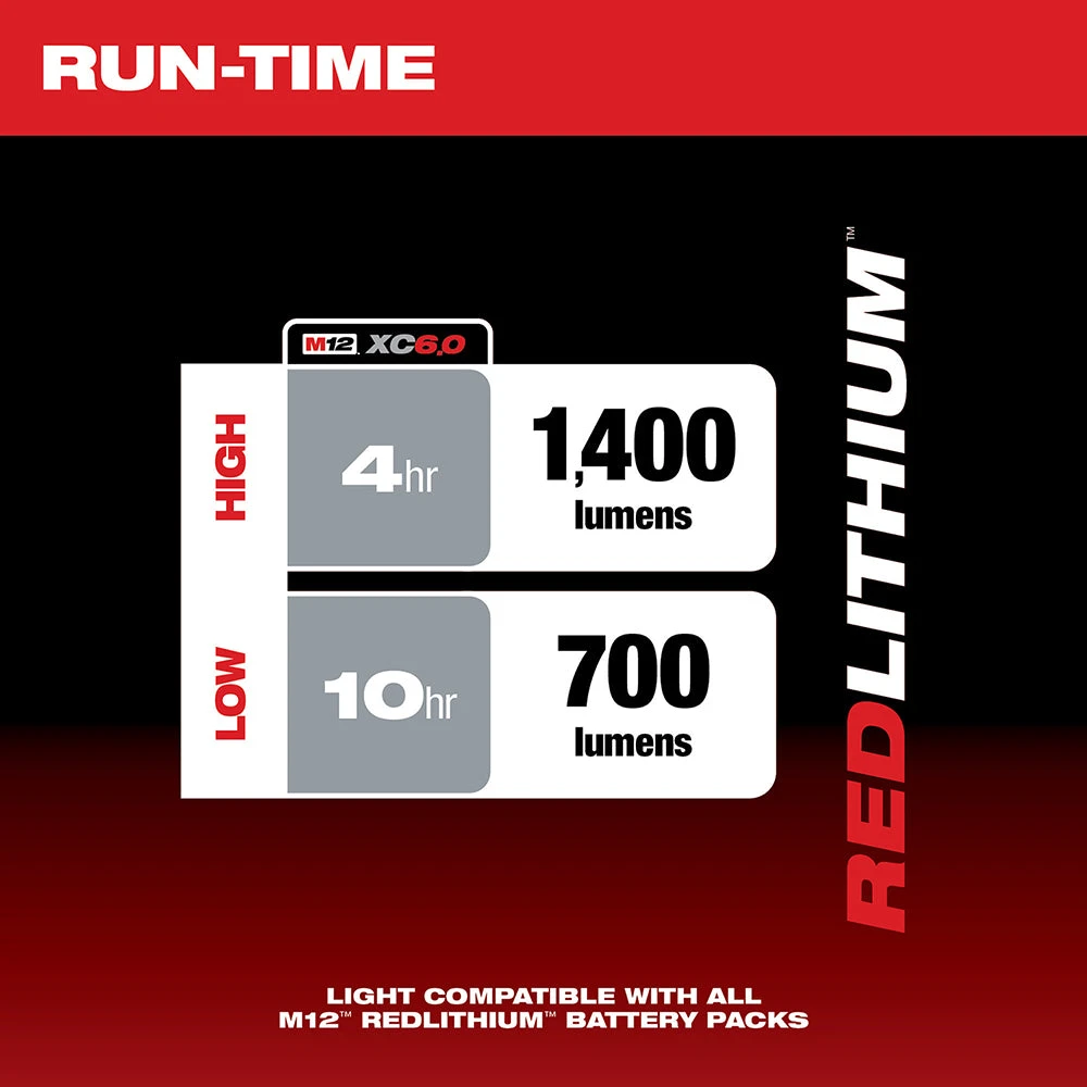 Tools & Equipment Milwaukee 2132-20 M12 12V 1,400-Lumen Dual Power Tower Light - Bare Tool 5 Tools & Equipment Milwaukee 2132-20 M12 12V 1,400-Lumen Dual Power Tower Light - Bare Tool