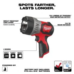 Milwaukee 2353-20 M12 12V Trueview Led Spotlight - Bare Tool Tools & Equipment