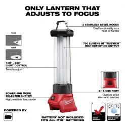 Milwaukee 2363-20 M18 18V Led Lantern/Flood Light - Bare Tool Tools & Equipment 14 Milwaukee 2363-20 M18 18V Led Lantern/Flood Light - Bare Tool Tools & Equipment