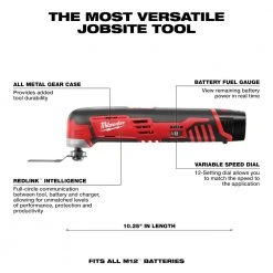 Tools & Equipment Milwaukee 2426-21 M12 12V Lithium-Ion Multi-Tool Kit