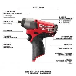 Milwaukee 2454-20 M12 FUEL 12V 3/8