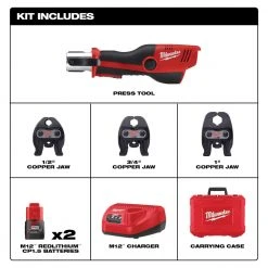 Tools & Equipment Milwaukee 2473-22 M12 12V Force Logic Press Tool Kit 17 Tools & Equipment Milwaukee 2473-22 M12 12V Force Logic Press Tool Kit
