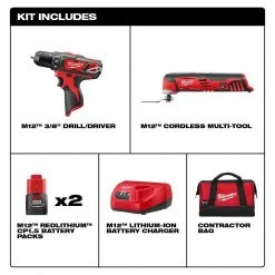 Milwaukee 2495-22 M12 12 Volt Cordless Power Lithium-Ion 2-Tool Combo Kit | Compact & Efficient Tools for Professionals 11 Milwaukee 2495-22 M12 12 Volt Cordless Power Lithium-Ion 2-Tool Combo Kit Tools & Equipment