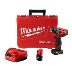 Tools & Equipment Milwaukee 2504-22 M12 FUEL 12V 1/2-Inch 4.0Ah M12 FUEL Hammer Drill Kit