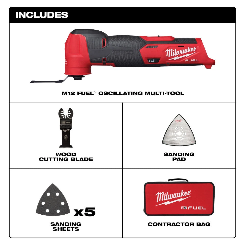 Milwaukee 2526-20 M12 12V Cordless Oscillating Multi-Tool - Bare Tool 4 Milwaukee 2526-20 M12 12V Cordless Oscillating Multi-Tool - Bare Tool