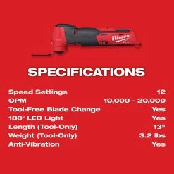 Milwaukee 2526-21XC M12 FUEL 12V Brushless Cordless Oscillating Multi-Tool Kit