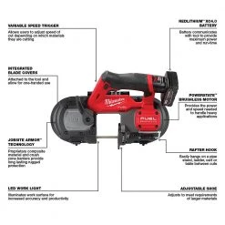 Tools & Equipment Milwaukee 2529-21XC M12 FUEL 12V Cordless Li-Ion Brushless Compact Band Saw Kit 22 Tools & Equipment Milwaukee 2529-21XC M12 FUEL 12V Cordless Li-Ion Brushless Compact Band Saw Kit
