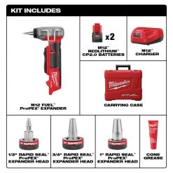 Milwaukee 2532-22 M12 FUEL 12V ProPEX Expander Kit W/RAPID SEAL Expander Heads Tools & Equipment