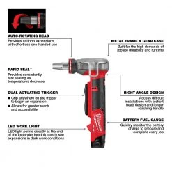 Milwaukee 2532-22 M12 FUEL 12V ProPEX Expander Kit W/RAPID SEAL Expander Heads Tools & Equipment
