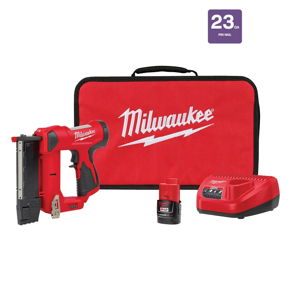 Milwaukee 2540-21 M12 12V 23 Gauge Lightweight Compact Cordless Pin Nailer Kit 3 Milwaukee 2540-21 M12 12V 23 Gauge Lightweight Compact Cordless Pin Nailer Kit
