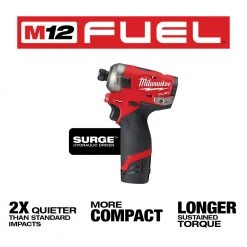 Milwaukee 2551-22 M12 FUEL 12V SURGE 1/4 Inch Hex Hydraulic Driver Kit Tools & Equipment 19 Milwaukee 2551-22 M12 FUEL 12V SURGE 1/4 Inch Hex Hydraulic Driver Kit Tools & Equipment
