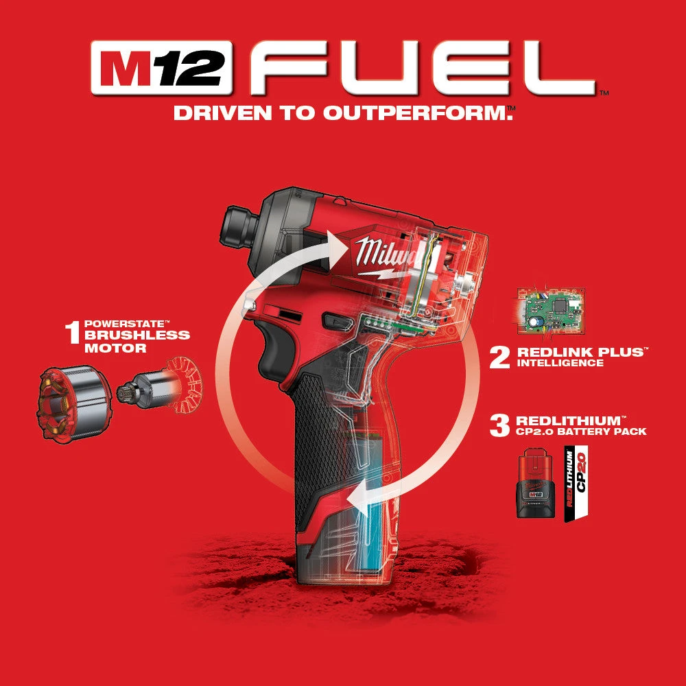 Milwaukee 2551-22 M12 FUEL 12V SURGE 1/4 Inch Hex Hydraulic Driver Kit Tools & Equipment 9 Milwaukee 2551-22 M12 FUEL 12V SURGE 1/4 Inch Hex Hydraulic Driver Kit Tools & Equipment
