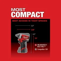 Milwaukee 2553-20 M12 FUEL 12V 1/4-Inch Hex Impact Driver - Bare Tool Tools & Equipment