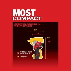 Milwaukee 2554-20 M12 FUEL 12V 3/8-Inch Stubby Impact Wrench - Bare Tool 17 Milwaukee 2554-20 M12 FUEL 12V 3/8-Inch Stubby Impact Wrench - Bare Tool