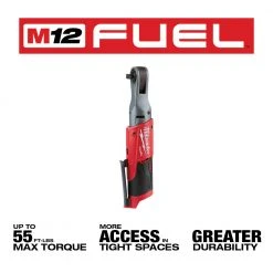 Milwaukee 2557-20 M12 FUEL 12V 3/8-Inch 55-Ft-Lbs. Cordless Ratchet - Bare Tool