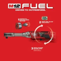 Milwaukee 2560-20 M12 FUEL 12V 3/8 Inch Extended Reach Ratchet Bare Tool 20 Milwaukee 2560-20 M12 FUEL 12V 3/8 Inch Extended Reach Ratchet Bare Tool