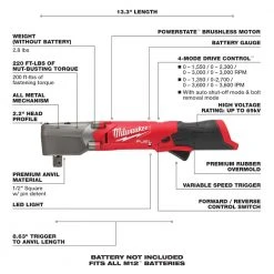 Milwaukee 2565P-20 M12 FUEL 12V 1/2