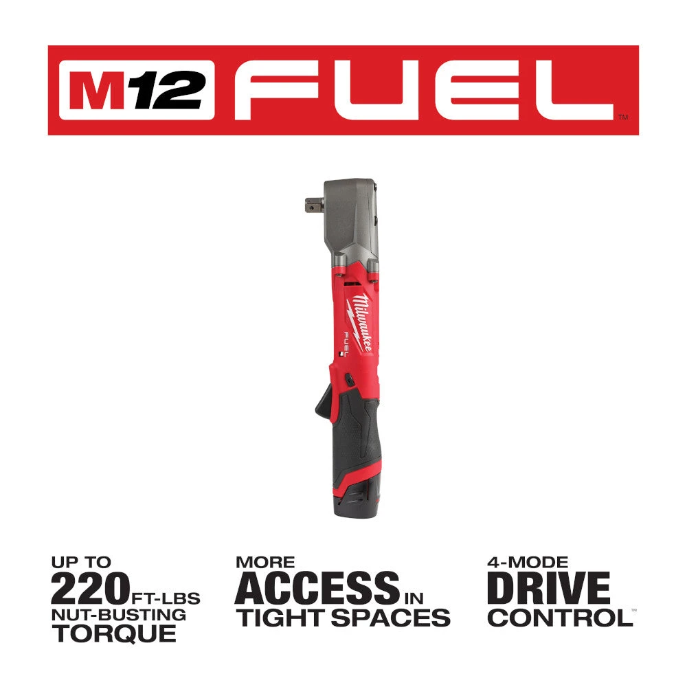 Tools & Equipment Milwaukee 2565P-22 M12 FUEL 12V 1/2" Cordless Right Angle Impact Wrench Kit 5 Tools & Equipment Milwaukee 2565P-22 M12 FUEL 12V 1/2" Cordless Right Angle Impact Wrench Kit