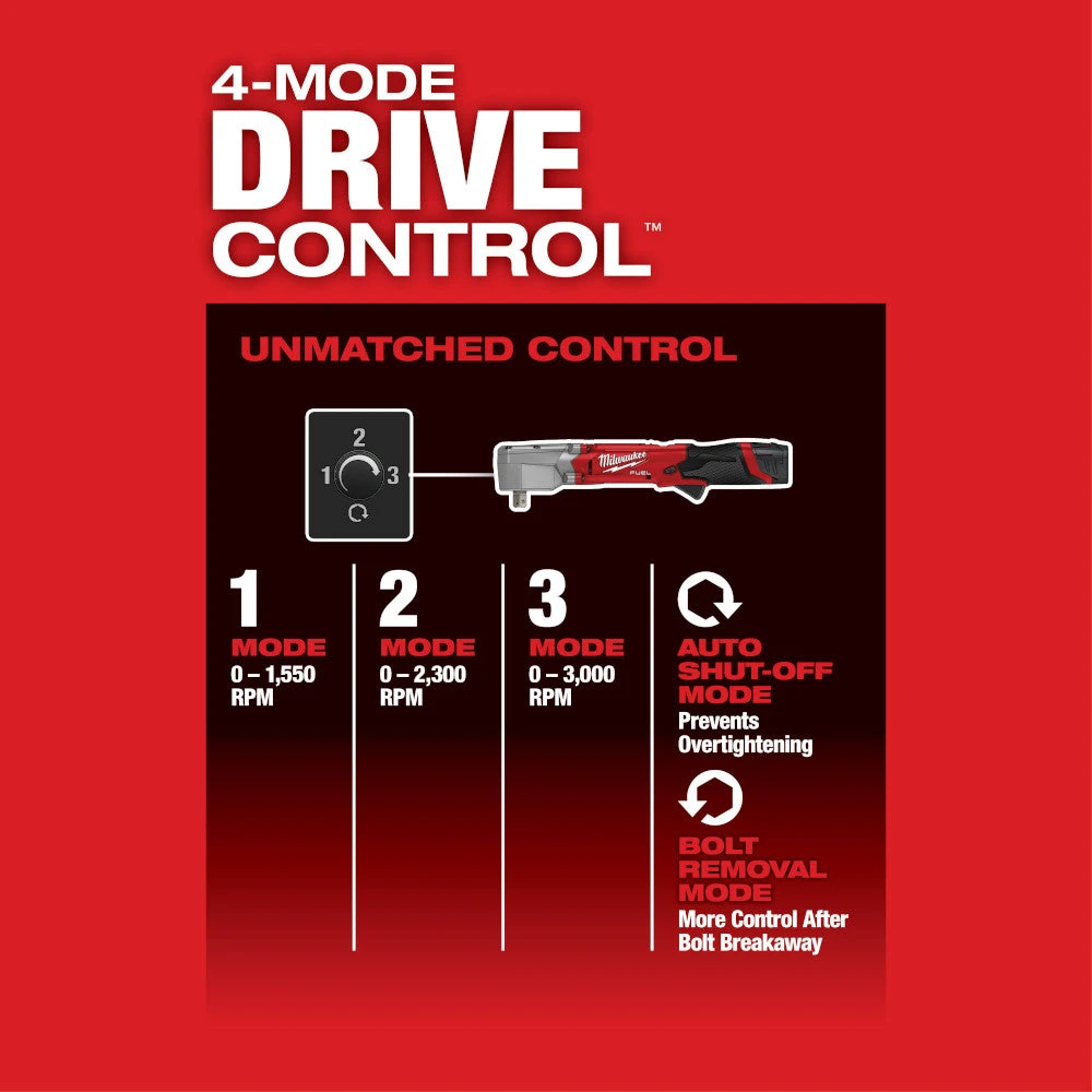 Tools & Equipment Milwaukee 2565P-22 M12 FUEL 12V 1/2" Cordless Right Angle Impact Wrench Kit 8 Tools & Equipment Milwaukee 2565P-22 M12 FUEL 12V 1/2" Cordless Right Angle Impact Wrench Kit