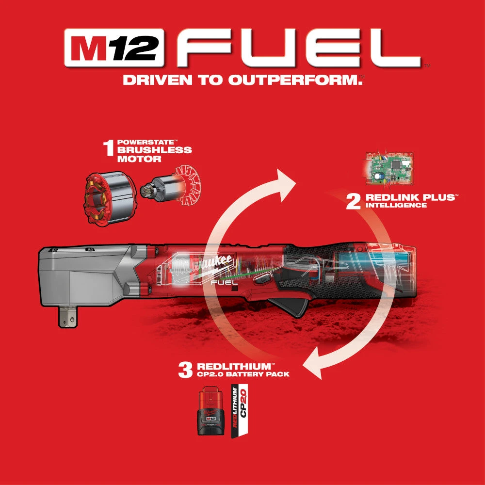 Tools & Equipment Milwaukee 2565P-22 M12 FUEL 12V 1/2" Cordless Right Angle Impact Wrench Kit 9 Tools & Equipment Milwaukee 2565P-22 M12 FUEL 12V 1/2" Cordless Right Angle Impact Wrench Kit
