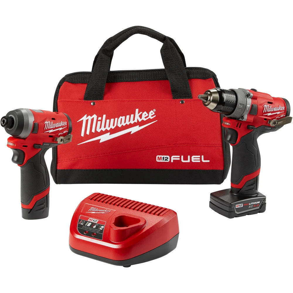 Milwaukee 2598-22 M12 FUEL 12V 2-Tool Hammer Drill And Impact Driver Combo Kit 3 Milwaukee 2598-22 M12 FUEL 12V 2-Tool Hammer Drill And Impact Driver Combo Kit