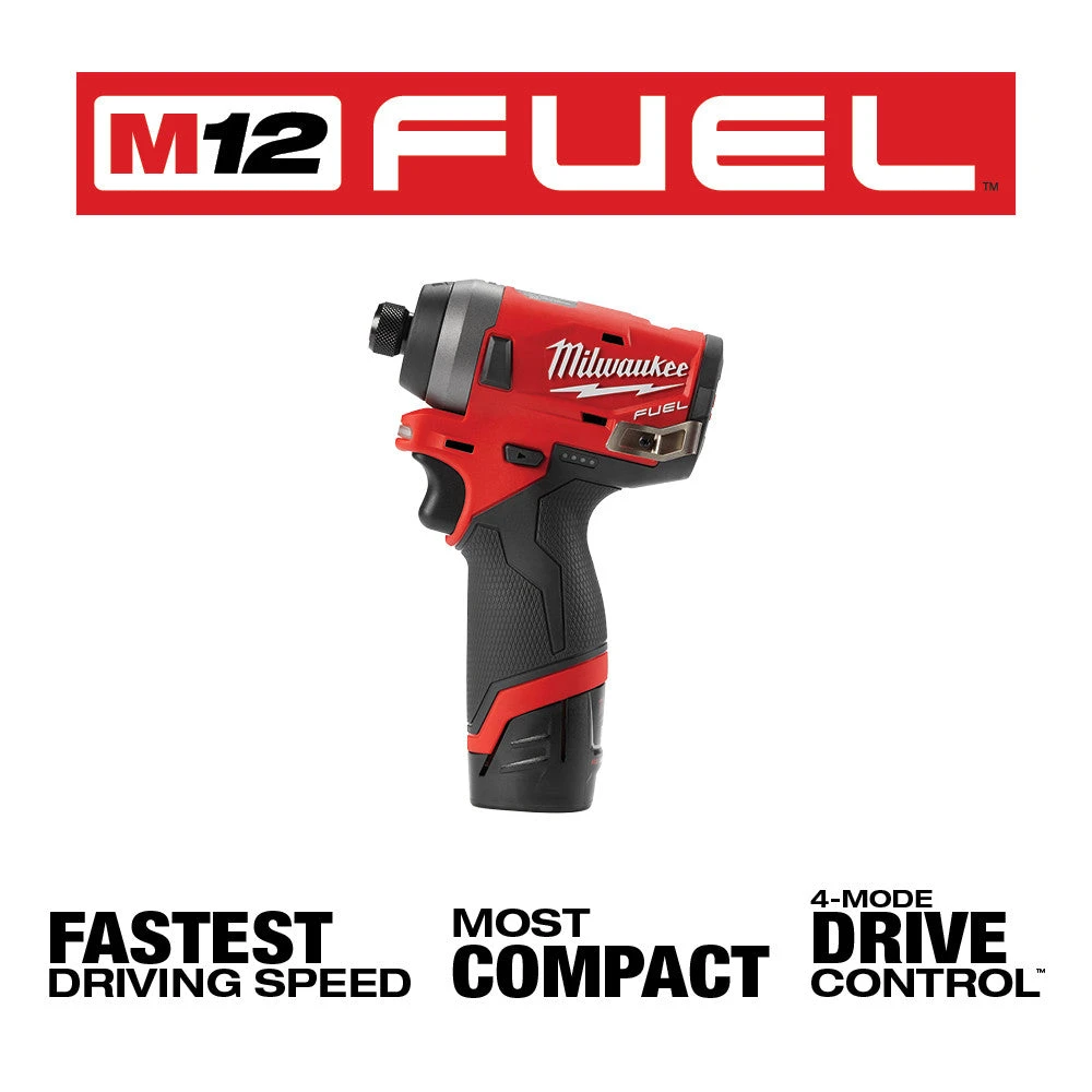 Milwaukee 2598-22 M12 FUEL 12V 2-Tool Hammer Drill And Impact Driver Combo Kit 7 Milwaukee 2598-22 M12 FUEL 12V 2-Tool Hammer Drill And Impact Driver Combo Kit