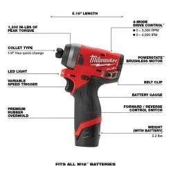 Milwaukee 2598-22 M12 FUEL 12V 2-Tool Hammer Drill And Impact Driver Combo Kit 18 Milwaukee 2598-22 M12 FUEL 12V 2-Tool Hammer Drill And Impact Driver Combo Kit