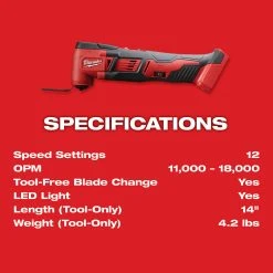 Milwaukee 2626-20 M18 18V Multi-Tool W/ Adapter - Bare Tool