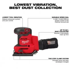 Milwaukee 2649-20 M18 18V Cordless Orbital Sheet Sander - Bare Tool | 1/4" Sheet Size | Power Tools & Equipment 15 Tools & Equipment Milwaukee 2649-20 M18 18V 1/4
