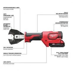 Milwaukee 2672-21S M18 18V FORCE LOGIC Cable Cutter Kit W/ 750 MCM Cu/Al Jaws Tools & Equipment
