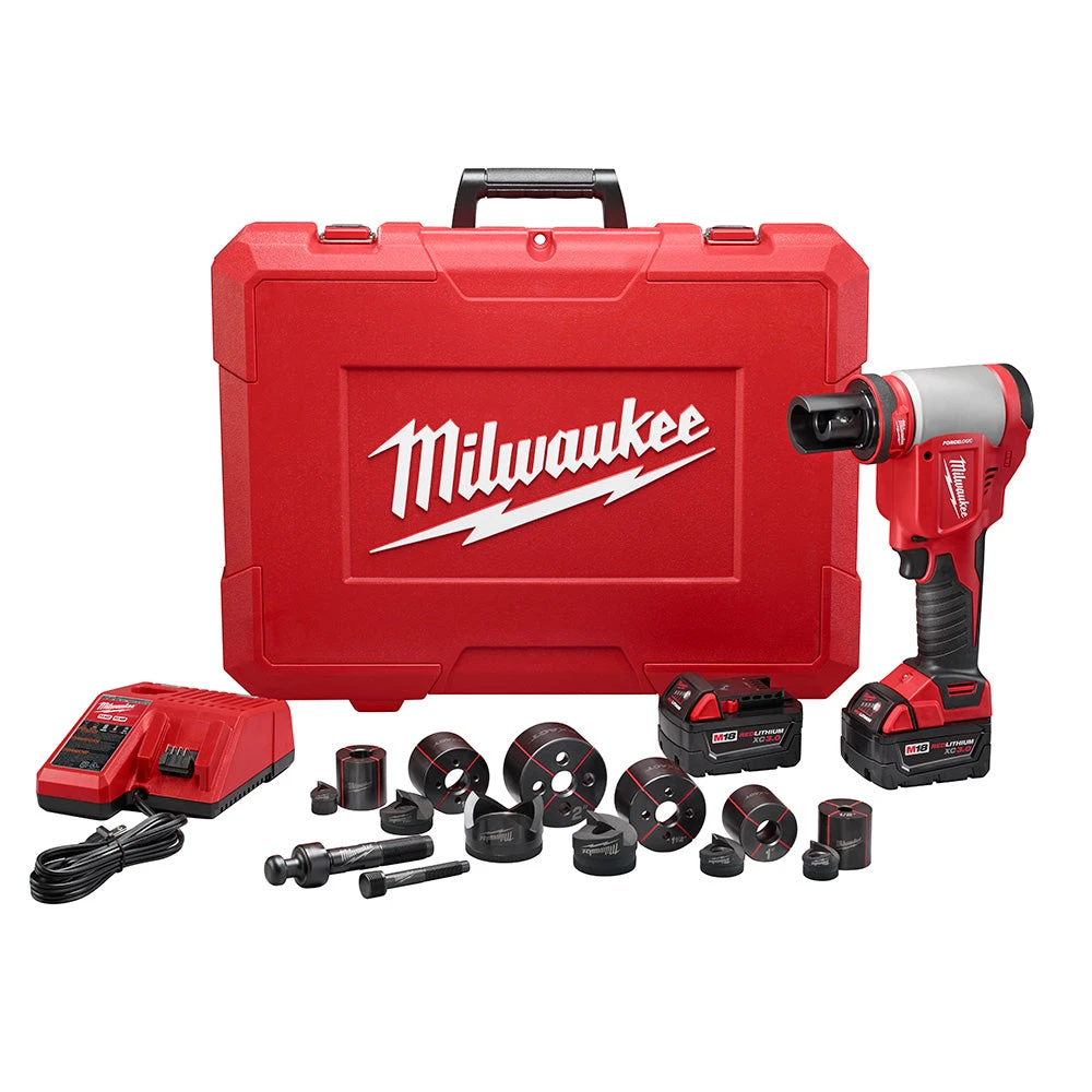Milwaukee 2676-22 M18 18V FORCE LOGIC 10T Knockout Tool Kit with 1/2" - 2" Capacity - Electrician Specialty Tool 3 Tools & Equipment Milwaukee 2676-22 M18 18V FORCE LOGIC 10T Knockout Tool Kit W/ 1/2" -2" Capacity
