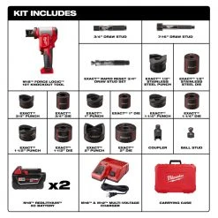 Tools & Equipment Milwaukee 2676-22 M18 18V FORCE LOGIC 10T Knockout Tool Kit W/ 1/2" -2" Capacity