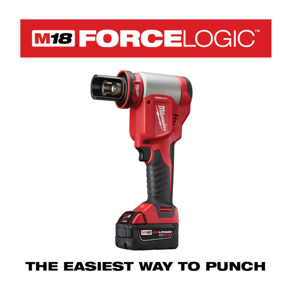 Milwaukee 2676-22 M18 18V FORCE LOGIC 10T Knockout Tool Kit with 1/2" - 2" Capacity - Electrician Specialty Tool 5 Tools & Equipment Milwaukee 2676-22 M18 18V FORCE LOGIC 10T Knockout Tool Kit W/ 1/2" -2" Capacity