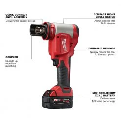 Milwaukee 2676-22 M18 18V FORCE LOGIC 10T Knockout Tool Kit with 1/2" - 2" Capacity - Electrician Specialty Tool 17 Tools & Equipment Milwaukee 2676-22 M18 18V FORCE LOGIC 10T Knockout Tool Kit W/ 1/2