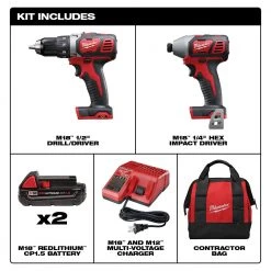 Milwaukee 2691-22 M18 18V Cordless Power Lithium-Ion 2-Tool Combo Kit